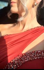 Mintgroen en koraal avondjurk maat 38/40, Kleding | Dames, Jurken, Maat 38/40 (M), Ophalen of Verzenden, Gedragen, Onder de knie