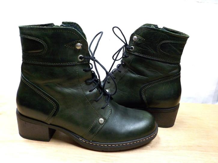 Groene Wolky veterlaarsjes maat 40, Kleding | Dames, Schoenen, Zo goed als nieuw, Lage of Enkellaarzen, Groen, Ophalen of Verzenden