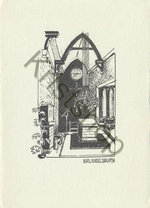 Drachten  - pentekening  [KRST005-4577, Verzamelen, Ansichtkaarten | Nederland, Friesland, 1960 tot 1980, Verzenden