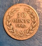 Schaarse 10 cent 1862. Oplage 800.000, Postzegels en Munten, Munten | Nederland, Koning Willem III, Zilver, Ophalen of Verzenden