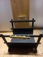 Open haardstel gereedschap en houtbak, Ophalen, Gebruikt, Hout, Houtkachel