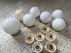 7x melkglas bollamp, Ophalen of Verzenden, Gebruikt