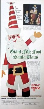 6 vintage reclames kerst 1935-71 Santa kerstman Christmas, Ophalen of Verzenden