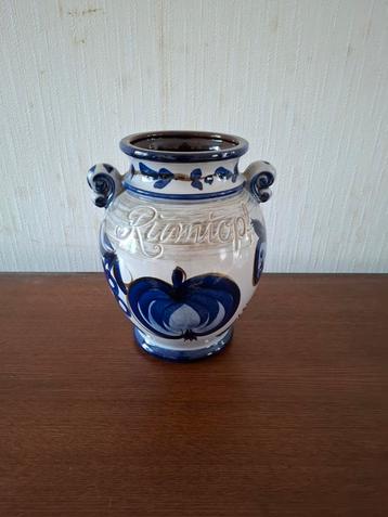 Vintage Römertopf Vaas Blauw/Wit beschikbaar voor biedingen