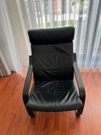 Fauteuil IKEA zwart leer, Huis en Inrichting, Ophalen of Verzenden, Zo goed als nieuw, Leer