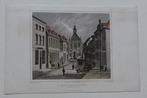 `s HERTOGENBOSCH ST. ANTHONIUSKAPEL 1858 STAALGRAVURE GY6, Antiek en Kunst, Kunst | Etsen en Gravures, Verzenden