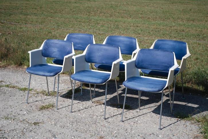 Vintage stoelen Cordemeijer voor Gispen model 2225 jaren '60, Huis en Inrichting, Stoelen, Gebruikt, Vijf, Zes of meer stoelen