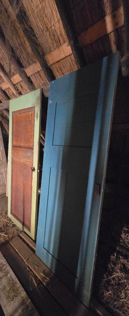 Oude authentieke paneeldeuren 3 st., Doe-het-zelf en Verbouw, Deuren en Horren, Gebruikt, Binnendeur, 200 tot 215 cm, Hout, Ophalen of Verzenden