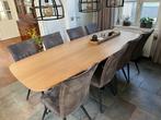 Enzo Luca eettafel 8 personen – massief hout/metaal, Huis en Inrichting, Ophalen, Gebruikt, 200 cm of meer, 50 tot 100 cm