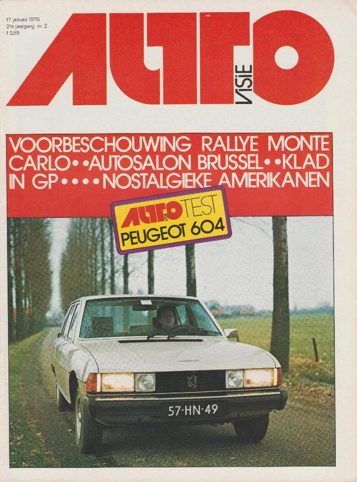Peugeot 604 test in Autovisie 1976, Boeken, Auto's | Folders en Tijdschriften, Gelezen, Peugeot, Ophalen of Verzenden