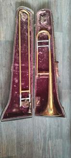 Vintage Hoosier Trombone met Koffer, Muziek en Instrumenten, Blaasinstrumenten | Trombones, Ophalen, Gebruikt, Tenor, Met koffer