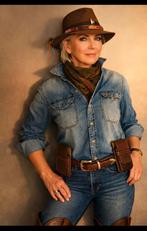 Leren Gaucho tasjes met paardenhoofd schuif aan belt., Overige merken, Bruin, Nieuw, Ophalen of Verzenden