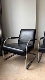 Design Vitra Visalounge zwarte leren Fauteuils 2x, Huis en Inrichting, Fauteuils, Ophalen, Modern/Design, Gebruikt, 50 tot 75 cm