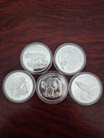 0.999 zilver 100 gram 5x 20 gram WWF/WNF dieren, Postzegels en Munten, Ophalen of Verzenden, Zilver