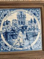 Delft Blauw tegeltje "De Kaasmarkt" Anno 1990  Hollands, Ophalen of Verzenden