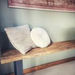 Unieke oude eiken planken. Zeldzaam breed! Bankje /sidetable, Ophalen, Nieuw, 25 tot 50 cm, Rechthoekig