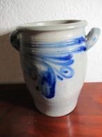 KEULSE POT Grijs/Blauw hoog 25 cm doorsn 17 cm met oortjes, Ophalen of Verzenden