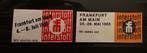 Sluitzegels Duitsland Frankfurt '61 '65 Interstoff, Postzegels en Munten, Verzenden, Overige periodes, Gestempeld