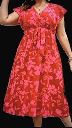 Fleurige rood/roze zomerjurk - Mt 44/46, Maat 42/44 (L), Nieuw, Ophalen of Verzenden, Rood/roze zomerjurk