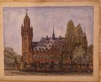 Schilderij Bc van Ettinger 50x40 Vredespaleis, Den Haag, Antiek en Kunst, Ophalen