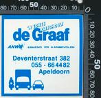 Sticker: Rijschool De Graaf - Apeldoorn, Ophalen of Verzenden, Zo goed als nieuw, Bedrijf of Vereniging