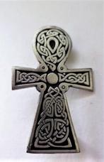 Vintage zilveren broche Keltisch kruis, gezwart, Sieraden, Tassen en Uiterlijk, Broches, Ophalen, Zo goed als nieuw, Zilver, Zilver