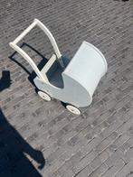 Houten poppenwagen grijs met witte wielen, Kinderen en Baby's, Speelgoed | Houten speelgoed, Ophalen, Gebruikt
