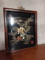 Vintage Chinees Lakpaneel Shou Lao met Harde Stenen, Antiek en Kunst, Ophalen of Verzenden