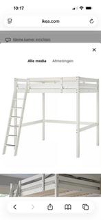 IKEA Stora Hoogslaper 140x200 - Wit Gebeitst, Ophalen, Zo goed als nieuw, Hoogslaper