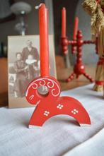 1963  grappig Zweeds houten JULBOCK kerstkandelaartje, Ophalen of Verzenden, Zo goed als nieuw