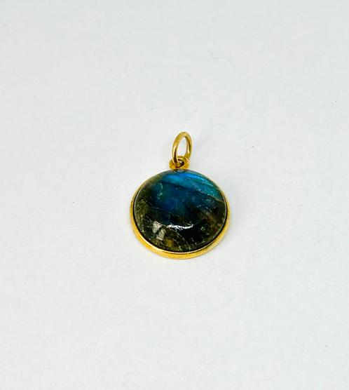 Labradoriet Geboorte Hanger | Verguld 925 Zilver | A-Klasse, Sieraden, Tassen en Uiterlijk, Kettinghangers, Nieuw, Zilver, Goud