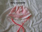 Hema - broderie hoedje maat 80/86, Meisje, Hoed, Ophalen of Verzenden, Zo goed als nieuw