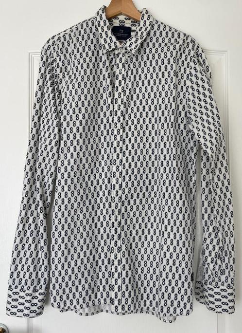 Scotch & Soda wit / zwart overhemd maat XL, Kleding | Heren, Overhemden, Nieuw, Halswijdte 43/44 (XL), Wit, Ophalen of Verzenden