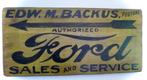 Handgeschilderd vintage bord / Ford / Sales and Service, Verzamelen, Ophalen of Verzenden, Zo goed als nieuw, Auto's