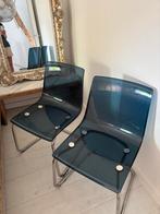 2 stoelen blauw, Ophalen, Zo goed als nieuw, Blauw, Metaal