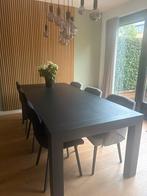 Eikenhouten eettafel Mat Zwart, Gebruikt, 100 tot 150 cm, Eikenhout, 200 cm of meer