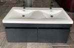 dubbele wastafel  met meubel, gebruikte nette staat, Huis en Inrichting, Badkamer | Badkamermeubels, Ophalen, Gebruikt, 100 tot 150 cm