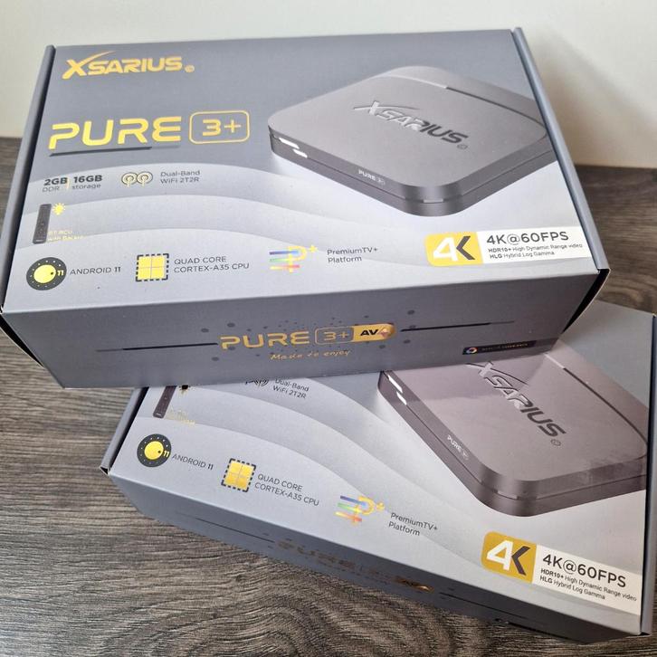 Xsarius Pure 3 + Plus Android | IPTV Kastje | Box, Audio, Tv en Foto, Mediaspelers, Nieuw, Minder dan 500 GB, Verzenden