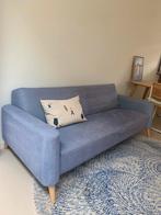 Driezits designbank Fabricati Licht Blauw - houten poten, Huis en Inrichting, Ophalen, Gebruikt, Driepersoons, 75 tot 100 cm