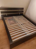 Ikea 160x200 bedframe + lattenbodems, Huis en Inrichting, 160 cm, Gebruikt, Hout, Zwart