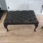 Prachtige XL hocker poef voetenbank Chesterfield, Huis en Inrichting, Banken | Voetenbanken en Poefen, Ophalen, Gebruikt, Leer