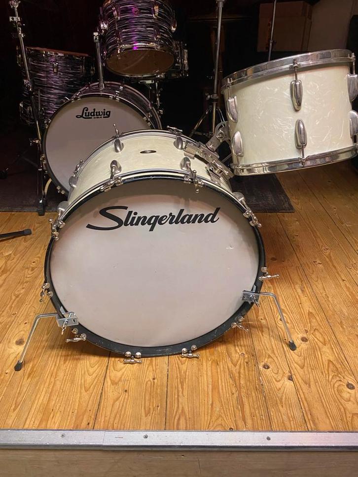 1955 Slingerland Bass Drum + Tom, Muziek en Instrumenten, Drumstellen en Slagwerk, Gebruikt, Overige merken, Ophalen of Verzenden