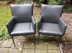 Set van 2 Teun kunst lederen stoelen antraciet Nieuw, Ophalen, Twee, Nieuw, Leer