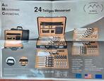 24-delige Messenset in Lederen Koffer, Huis en Inrichting, Ophalen of Verzenden, Nieuw, Rvs of Chroom, Bestekset