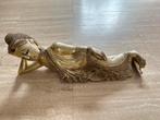 Liggende Boeddha met bladgoud, 56cm, Ophalen