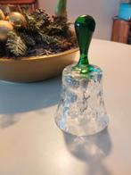 Vintage kristallen tafelbel, groen handvat, Antiek en Kunst, Verzenden