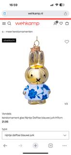 NIEUW - Nijntje Vondels Delftsblauw kerstornament, Ophalen of Verzenden, Nieuw