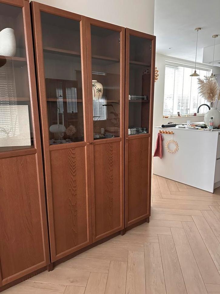 Billy Oxberg boekenkast, essenfineer, van Ikea, Huis en Inrichting, Kasten | Vitrinekasten, Gebruikt, 200 cm of meer, 50 tot 100 cm