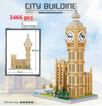 Nano blocks, Big ben, 3466 steentjes sinterklaas, cadeau beschikbaar voor biedingen