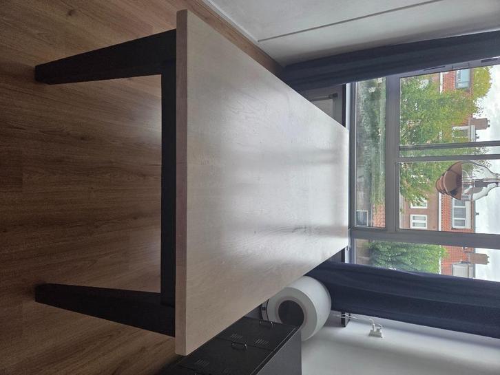 Grote stevige houten eettafel, Huis en Inrichting, Tafels | Eettafels, Gebruikt, 50 tot 100 cm, 200 cm of meer, Vijf personen of meer